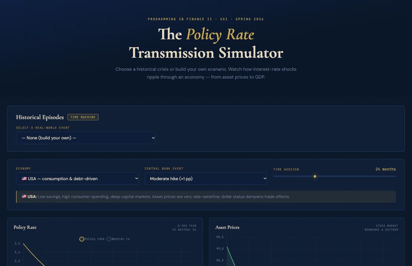 Simulatore economico interattivo